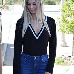 Simply Chic V Neck Bodysuit